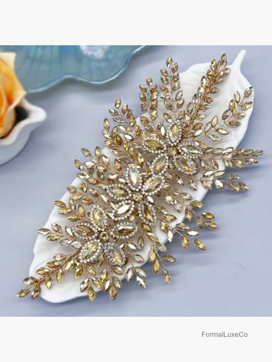 Rhinestone Crystal Hair Headband, Handcrafted Wedding Hair Accessory,